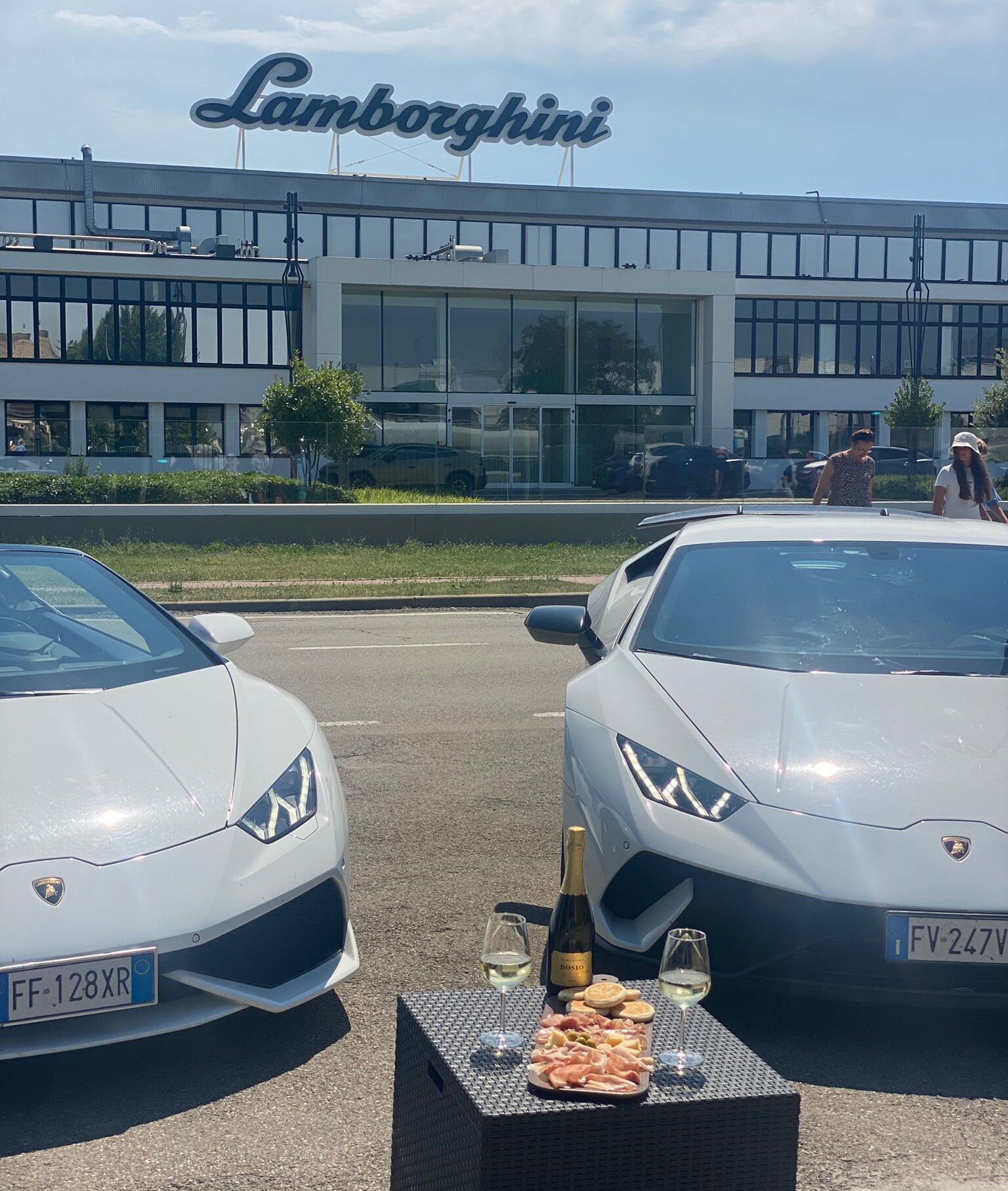 lamborghini rental in front of the lamborghini museum